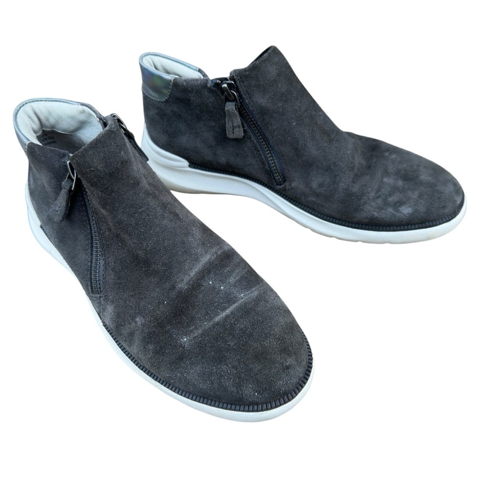 Suede Booties Johnston & Murphy Double Side Zip Gray Women's 6.5M Sturdy